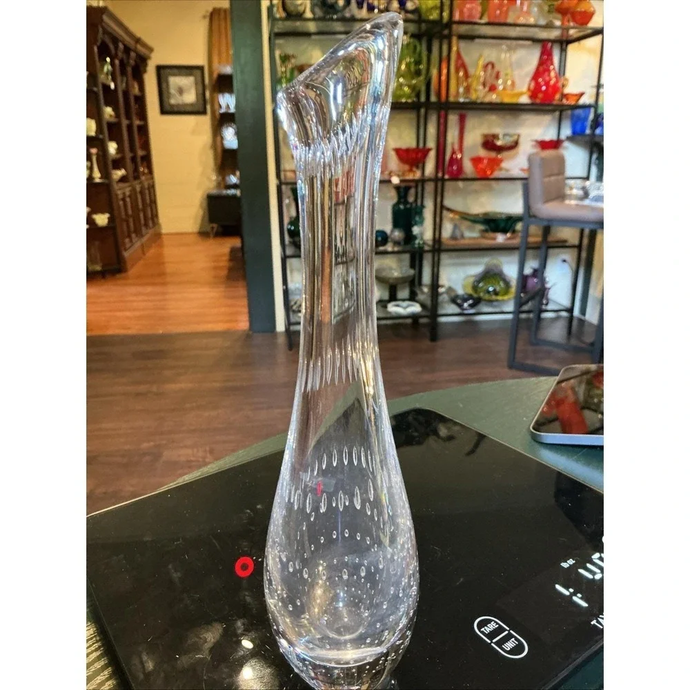 VTG Kosta‎ Boda Bud Vase Glass Controlled Bubble Vicke Lindstrand 13331 Signed